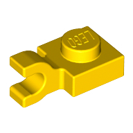 Plate Special 1 x 1 with Clip Horizontal [Thick U Clip] (Yellow)