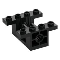 Gearbox 4 x 4 x 1 2/3 with 1 x 2 Cutouts, Pin Holes (Black)