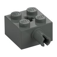 Brick Special 2 x 2 with Pin and Axle Hole (Dark Gray)