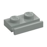 Plate Special 1 x 2 with Door Rail (Light Gray)