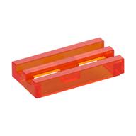 Tile Special 1 x 2 Grille with Bottom Groove (Trans-Neon Orange)
