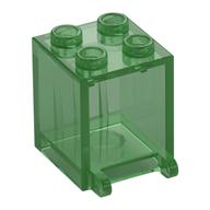 Box 2 x 2 x 2 [Hollow Studs] (Trans-Green)