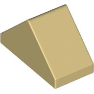 Brick Sloped 45° 2 x 1 Double with Ovoid Bottom Pin (Tan)
