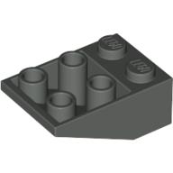 Brick Sloped Inverted 33° 3 x 2, No Connections between Studs, Ovoid Bottom Pin (Dark Gray)