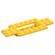 Vehicle Base 4 x 10 x 2/3 with 4 x 2 Recessed Center with Smooth Underside (Yellow)