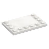 Plate Special 4 x 6, Studs on 3 Edges (White)