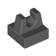 Tile Special 1 x 1 with Clip and Straight Tips (Dark Gray)