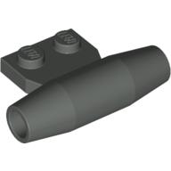 Engine - Smooth, Small 1 x 2 Side Plate [With Axle Holders] (Dark Gray)