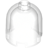 Brick Round 2 x 2 x 1 2/3 Dome Top, Blocked Open Stud (Trans-Clear)