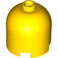 Brick Round 2 x 2 x 1 2/3 Dome Top, Blocked Open Stud (Yellow)