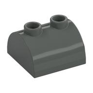 Brick Curved 2 x 2, Two Top Studs (Dark Gray)