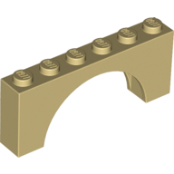 Brick Arch 1 x 6 x 2 - Thick Top with Reinforced Underside (Tan)