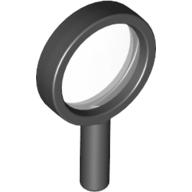 Equipment Magnifying Glass with Thin Frame, Hollow Handle, Trans-Clear Lens Pattern (Black)