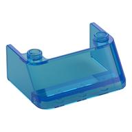 Windscreen 3 x 4 x 1 1/3 with 2 Studs on Top (Trans-Dark Blue)