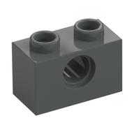 Technic Brick 1 x 2 [1 Pin Hole] (Dark Gray)