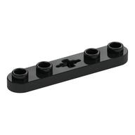Technic Plate 1 x 5 with Smooth Ends, 4 Studs and Centre Axle Hole (Black)