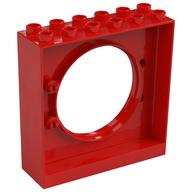 Duplo Ball Tube exit with round doorway 2 x 6 x 5 (Red)