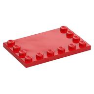 Plate Special 4 x 6, Studs on 3 Edges (Red)