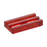Tile Special 1 x 2 Grille with Bottom Groove (Trans-Red)