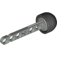 Projectile, Technic Competition Arrow, Beam Shaft with Solid Black Rubber End (Light Gray)