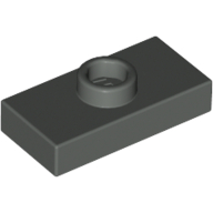 Plate Special 1 x 2 with 1 Stud without Groove (Jumper) (Dark Gray)