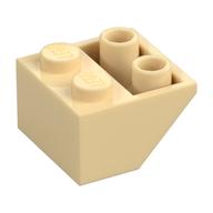 Brick Sloped Inverted 45° 2 x 2 [Ovoid Bottom Pin, Bar-sized Stud Holes] (Tan)
