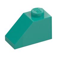 Brick Sloped 45° 2 x 1 with Bottom Pin (Dark Turquoise)