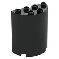 Cylinder Half 2 x 4 x 4 (Black)