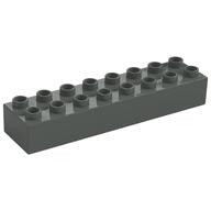 Duplo Brick 2 x 8 (Dark Gray)