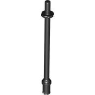 Bar 8L - Two Stop Rings / One Pin, Technic Figure Ski Pole [Rounded End] (Black)