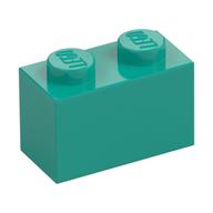 Brick 1 x 2 (Dark Turquoise)
