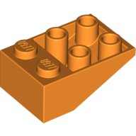 Brick Sloped Inverted 33° 3 x 2, No Connections between Studs, Ovoid Bottom Pin (Orange)