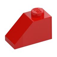 Brick Sloped 45° 2 x 1 with Bottom Pin (Red)