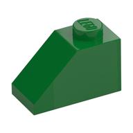 Brick Sloped 45° 2 x 1 with Bottom Pin (Green)
