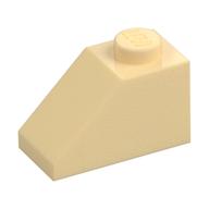 Brick Sloped 45° 2 x 1 with Bottom Pin (Tan)