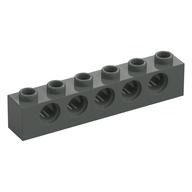 Technic Brick 1 x 6 [5 Pin Holes] (Dark Gray)