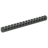 Technic Brick 1 x 16 [15 Pin Holes] (Dark Gray)