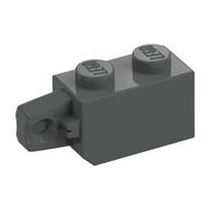 Hinge Brick 1 x 2 Locking with 1 Finger Vertical End (Dark Gray)