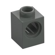 Technic Brick 1 x 1 with Pin Hole (Dark Gray)