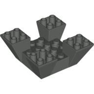 Brick Sloped Inverted 65° 6 x 6 x 2 Quad with Cutouts (Dark Gray)