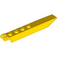 Hinge Plate 1 x 8 Locking with Angled Side Extensions, Rounded Plate Underside, 9 Teeth (Yellow)