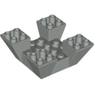 Brick Sloped Inverted 65° 6 x 6 x 2 Quad with Cutouts (Light Gray)