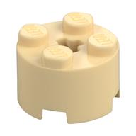 Brick Round 2 x 2 with Axle Hole (Tan)