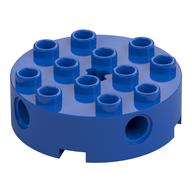 Brick Round 4 x 4 with 4 Side Pin Holes and Center Axle Hole (Blue)