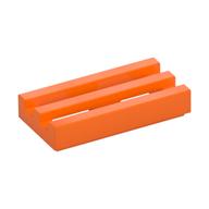 Tile Special 1 x 2 Grille with Bottom Groove (Orange)