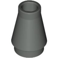 Cone 1 x 1 [No Top Groove] (Dark Gray)