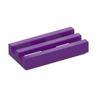 Tile Special 1 x 2 Grille with Bottom Groove (Purple)