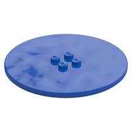 Plate Special Round 8 x 8 with 2 x 2 Center Studs with Groove (Blue)
