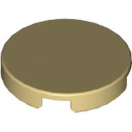 Tile Round 2 x 2 with Bottom Cross (Tan)