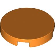 Tile Round 2 x 2 with Bottom Cross (Orange)